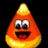 Animated Halloween-themed buddy icon featuring a smiling candy corn, jack-o'-lanterns, ghosts, and text elements on black background.
