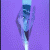 Animated sequence of a stylized character with long dark hair against purple background, showing motion from raised arm to side pose.
