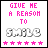 12 showing 'GIVE ME A REASON TO SMILE' text with changing star colors, one displaying rainbow-colored 'SMILE' letters