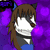 Pixelated anime-style character with brown hair, cat ears, and blue bow against purple background; eyes shift from closed to open.