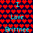 Pixelated text "I Love Brittnee" repeated across a heart-patterned background with cyan and red colors.