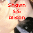 A pixelated image of two people kissing with red text overlays reading 'Shawn & Alison', 'Together Forever', and '9-4-07' on a light background.