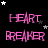 Pink 'HEART BREAKER' text on black background with white and gray stars, animated star positions across frames.