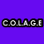 Purple background with black-outlined white text reading 'C.O.L.A.G.E', 'Because equality', and 'Knows no limits' in pixelated font.