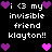 Pixelated text and heart symbols on a black background with alternating purple and pink hearts.