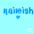 Pixelated blue text 'kaineigh' with two heart symbols on a light blue background, featuring white outline hearts at the bottom.