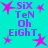 Cyan background with purple text reading "SiX TeN Oh EiGhT." and pink star shapes scattered throughout.