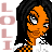 Pixel art contact sheet showing three frames of an animated buddy icon featuring a cartoon character with orange skin, black hair, and checkered clothing against a gray background.