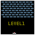 Animated sequence showing a brick-breaking game level where blue bricks are destroyed progressively from top to bottom, with yellow 'LEVEL 1' text at the start and a small red ball moving across black background.