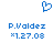 Blue pixelated heart icon with 'P.Valdez' and '*1.27.08' text below, displayed in two identical side-by-side
