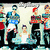 Pixelated group of figures in varied clothing with a central seated figure, set against a light background.