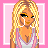 Pixel art contact sheet of an animated buddy icon featuring a blonde woman and muscular man with text phrases, arranged in 3x3 grid on pink background.