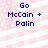 Blue text 'Go McCain + Palin' on a pink and white striped background with small white dots.