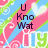 Pixelated image with diagonal pink, blue, and green stripes; repeated 'ily' text in white outline; dark purple text reading "U Kno Wat" on left side.
