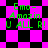 Green text reads "Emo - Amazin U ALL R!" over shifting pink and black checkered backgrounds in an animated sequence.