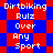 Pixelated text and red-blue diamond shapes alternate between two states on a blue background.