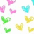 Pixelated heart-shaped icons in pink, cyan, green, and yellow float on a white background with black text reading "Jose Mendez is myy best friend".