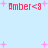 Light blue background with pink plus signs and four instances of red text reading "Amber<3" in pixelated font.