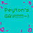 Pixelated cyan background with green text reading "Peyton's GAY!!!!!!:-)" repeated in four quadrants, surrounded by pink pixel fragments.