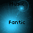 Four- of blue-toned pixel art icons with 'Music' and 'Fantic' text, each showing a different animation frame