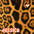 Animated contact sheet of a leopard-print background with repeated text and heart icons in various states across 8 frames.