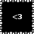 Black background with white and gray pixelated border, four identical '<3' symbols in quadrants, central vertical line of alternating white and gray pixels.