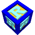 blue cubes with light blue 'R' letters on yellow faces, each cube rotated to show different angles against a gray background