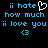 Pixelated blue text on black background with heart and smiley icons, showing two identical side-by-side layouts.