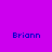 A static image with a purple background and cyan rectangular blocks, displaying the name 'Briann' in blue pixelated text six times.