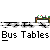 Animated contact sheet showing 18 frames of a pixel art character in various poses with repeated "Bus Tables" text and bus stop elements.