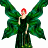 A pixelated figure with red hair and green wings stands against a white background, next to green text reading 'Original Icons .com' on dark green.