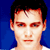 Animated contact sheet showing two frames of a pixelated celebrity face with a blue background and a separate frame containing stylized text on a teal background.