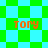 Green and cyan checkered background with orange text 'TORY' repeated four times in a pattern
