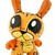 Pixelated orange rabbit-like character with large black eyes, small nose, and yellow chest, standing against white background.