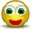 Animated yellow smiley face with green eyes and red mouth showing various expressions including closed eyes, tears, and different mouth shapes.