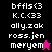 Pixelated text list with two distinct background color variations and star-shaped icons replacing the final character of 'meryem' in each variation.
