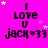 A bright pink background displays repeated text "I LOVE U jack*33" with animated white and pink stars moving across the scene.