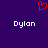 Red pixelated heart symbol above two instances of the name 'Dylan' in white pixelated text on a solid purple background.