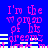 Blue background with pink text reading "I'm the man of his dreams" and white horizontal bars, showing animation changes in text and bar positions.