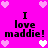 A static pixel art image with a bright pink background, displaying repeated text and heart symbols in white and light pink.