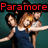 A group of people in a blue dress pose with text overlays changing from 'Paramore' to 'FOREVER' to 'baby...' and smiley faces.