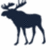A dark blue moose silhouette stands against a white background with text overlay reading "My favorite moose!!!" in pixelated font.
