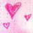 Pixelated pink hearts on light pink background with bold pink text reading 'CRAZILY!!!' and 'I Am Soo... In Love <3' on dark red background.