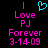 Pixelated text and a heart symbol on black background, with one version showing cyan outline heart above pink text.