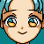 Pixel art contact sheet of six animated frames showing a character's face with varying eye expressions against a teal background.