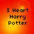 Four identical display 'I Heart Harry Potter' text on a gradient background shifting from orange to yellow with subtle circular light effects