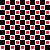 Checkerboard pattern of red squares on black and white background with alternating light/dark borders.
