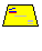Yellow pixelated envelope with blue and red horizontal stripes in top-left corner, gray lines on front, black border, and varying side details across frames.