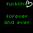 Green pixelated text on black background with a white heart symbol replacing the 'i' in 'fucking', repeated twice.