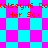 Pixelated red text 'celseyH6' and 'Her Sox' on cyan and magenta checkered backgrounds with diamond-shaped patterns.
